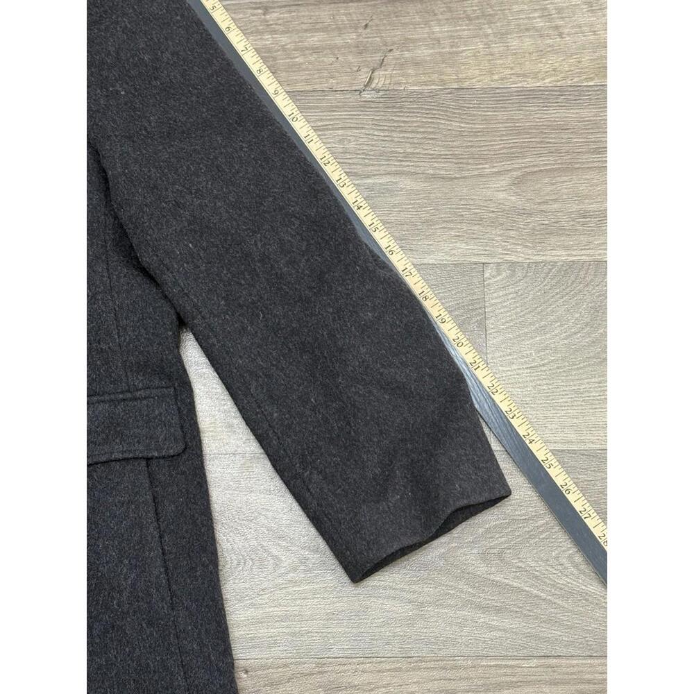 Vintage Pure New Wool Trench Coat Full Length Charcoal Sz 18 Made N Yugoslavia - Picture 6 of 13
